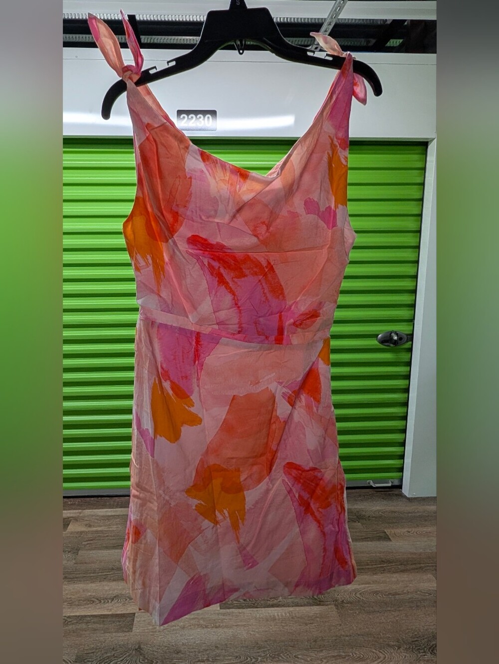 NWT Petal & Pup Mariella Vibe Dress Billy J Ebbe Cowl Mini Pink Abstract MD